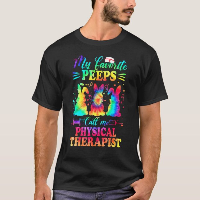 Fysikalisk terapi Tie Dye Favorite Nurse Påsk T Shirt (Framsida)