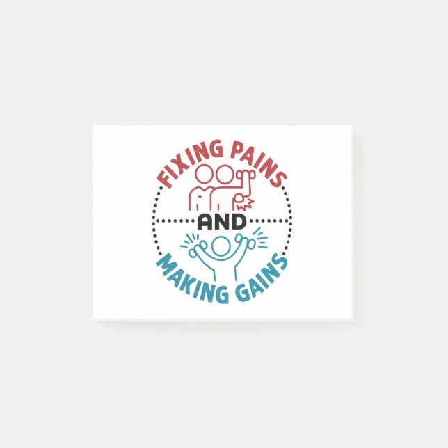 Fysikalisk terapibehandling, korrigeringssmärtor o post-it block (Framsida)