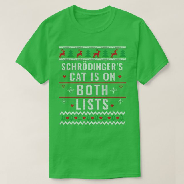 Fysikalisk ugnujul Schroedingers Cat Julafton Gi T Shirt (Design framsida)