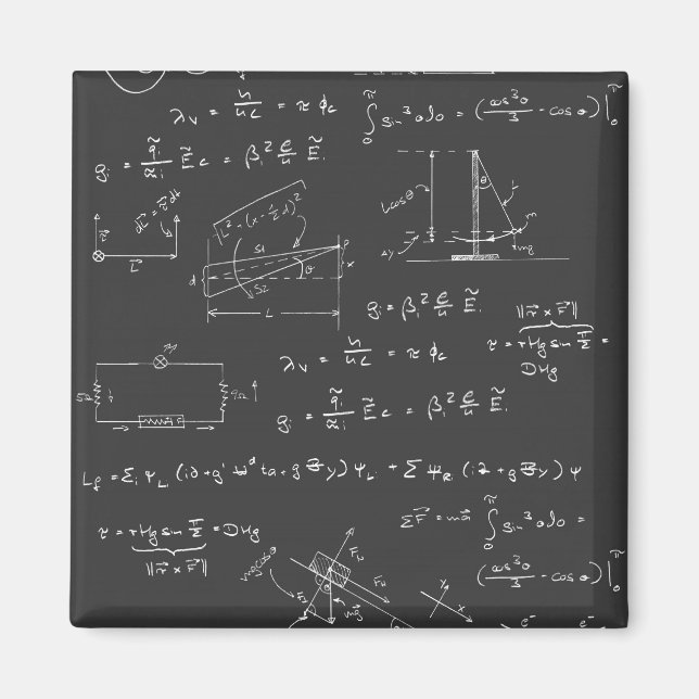 Fysikaliska diagram och formler magnet (Framsidan)