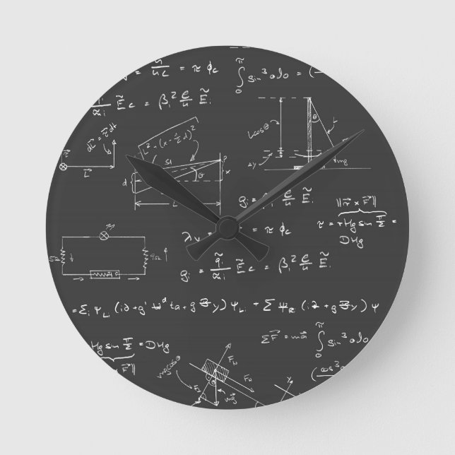 Fysikaliska diagram och formler rund klocka (Framsida)