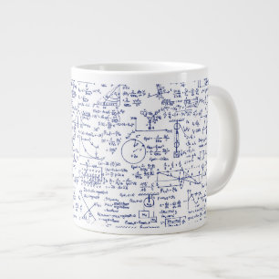 Fysikaliska ekvationer i blå penna // jumbo mugg