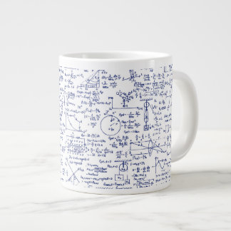 Fysikaliska ekvationer i blå penna // jumbo mugg