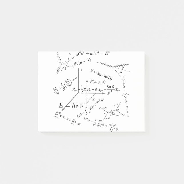 Fysikaliska ekvationer och formler post-it block (Framsida)