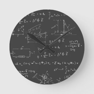 Fysikdiagram och formler rund klocka