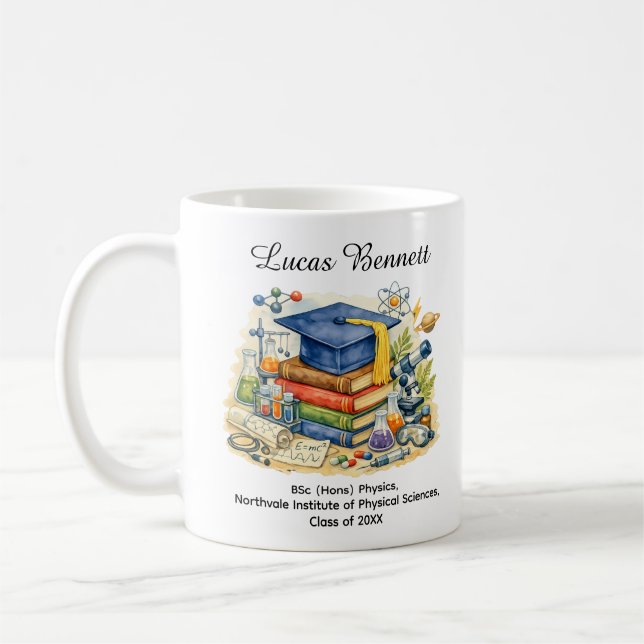 🎓Fysikers milstolpsavgångsmugg Kaffemugg (Vänster)