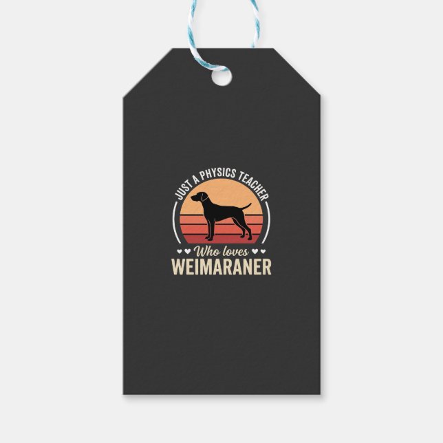 Fysiklärare Weimaraner Hundälskare Presentetikett (Framsidan)