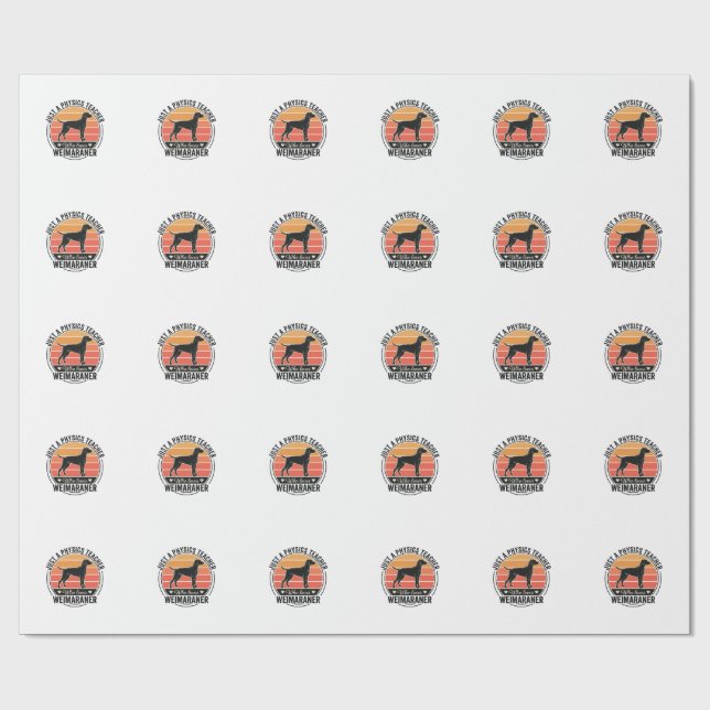 Fysikläraren älskar Weimaraner Vintage Hunddesign Presentpapper (Platt)