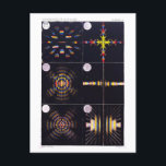 Fysiklärobok Illustration av färgade ringar Vykort<br><div class="desc">Detta vykort är en reproduktion av en gammal mezzotint av färgade ringar av Rene Henri Digeon. Det förekom i en fysiklärobok skriven av Amédée Guillemin 1868.</div>