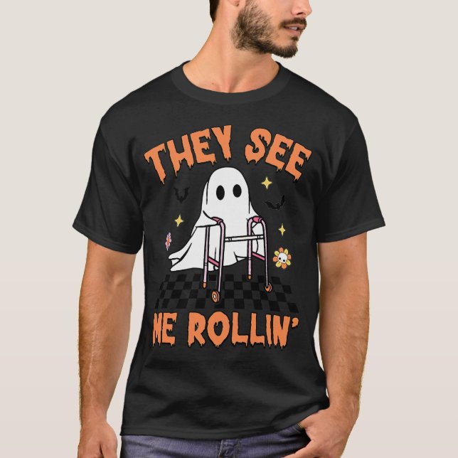 Fysioterapi Halloween De Ser Mig Rulla PT T Shirt (Framsida)