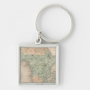 Fysisk Afrika Fyrkantig Silverfärgad Nyckelring