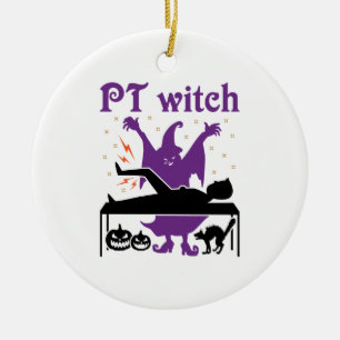 Fysisk behandling Halloween PT Witch Julgransprydnad Keramik