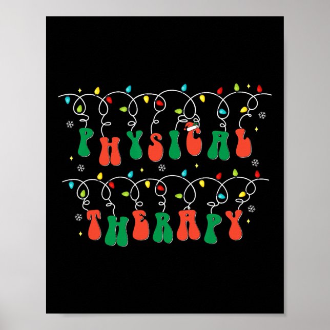 Fysisk behandling Pt Santa Hat jul Ljus Xma Poster (Framsidan)