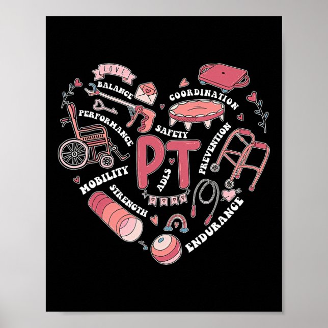 Fysisk behandling Pt Valentine Heart - form Fysisk Poster (Framsidan)