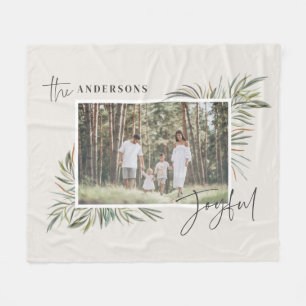 Fysisk elegant, botaniskt foto, enkel jul fleecefilt