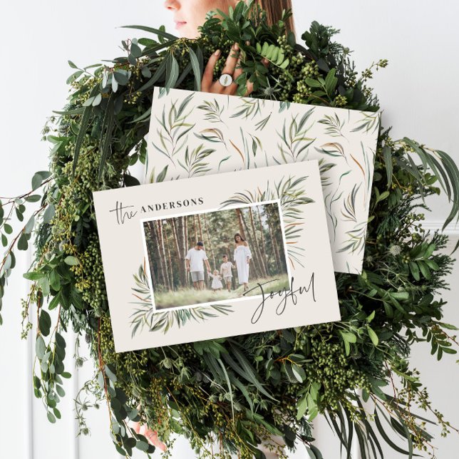 Fysisk elegant, botaniskt foto, enkel jul julkort (Skapare uppladdad)