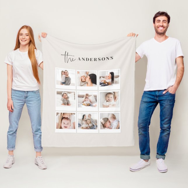 Fysisk elegant, botaniskt fotoenkel familj fleecefilt (På plats)