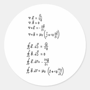 Fysisk formel runt klistermärke