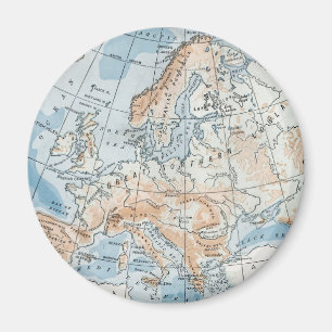 Fysisk karta över Europa (1916) Magnet