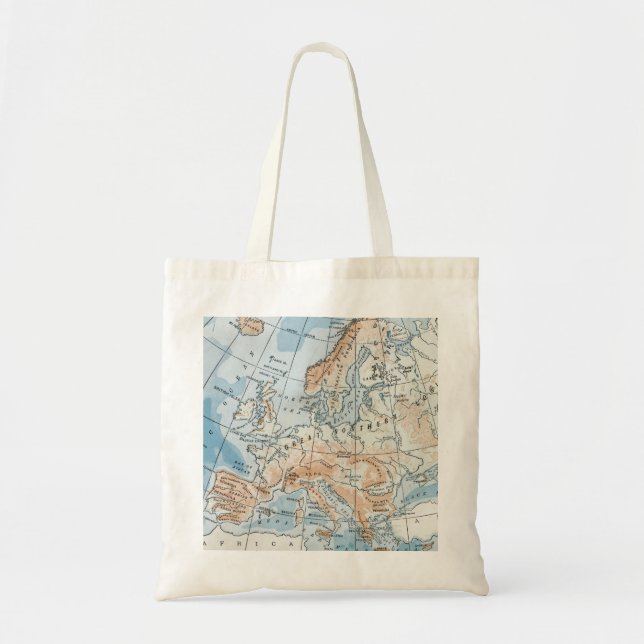 Fysisk karta över Europa (1916) Tygkasse (Framsidan)