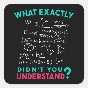 Fysisk matematisk formel-Joke Fyrkantigt Klistermärke