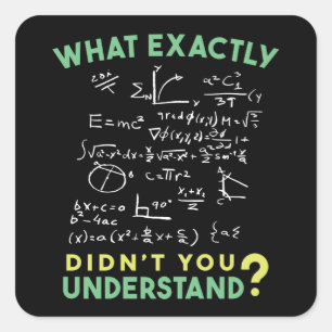 Fysisk matematisk formel-Joke Fyrkantigt Klistermärke