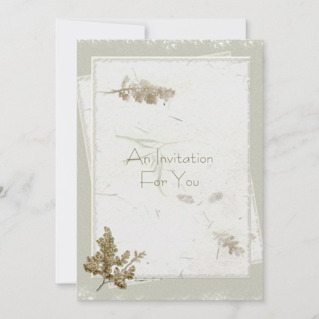 Fysisk pressad blomma, Möhippa Inbjudningar (Framsida)