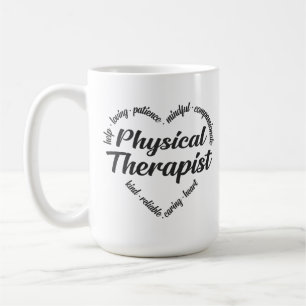 Fysisk terapeut Heart Ord Cloud Kaffemugg