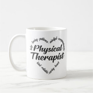 Fysisk terapeut Heart Ord Cloud Kaffemugg