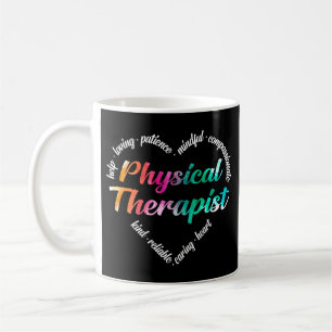 Fysisk terapeut Heart Ord Cloud Watercolor Kaffemugg