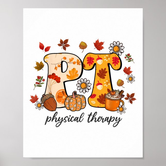 Fysisk terapeut Shirt Pt Fall Thanksgiving Autu Poster (Framsidan)
