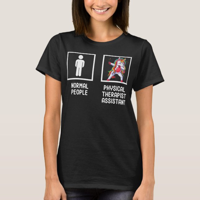 Fysisk terapeut Unicorn Funny Therapy Humor T Shirt (Framsida)