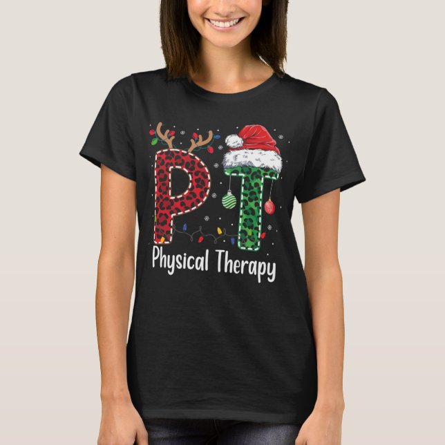 Fysisk terapeutisk jultomte - dopterapist t shirt (Framsida)