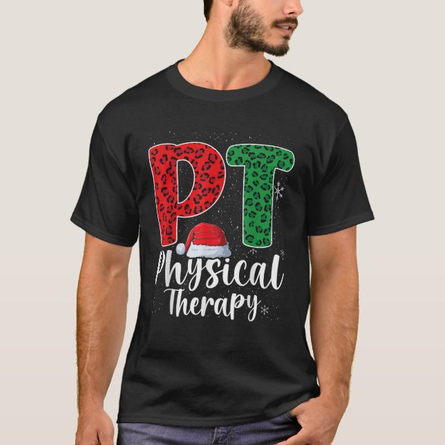 Fysisk terapeutisk jultomte - dopterapist t shirt (Framsida)