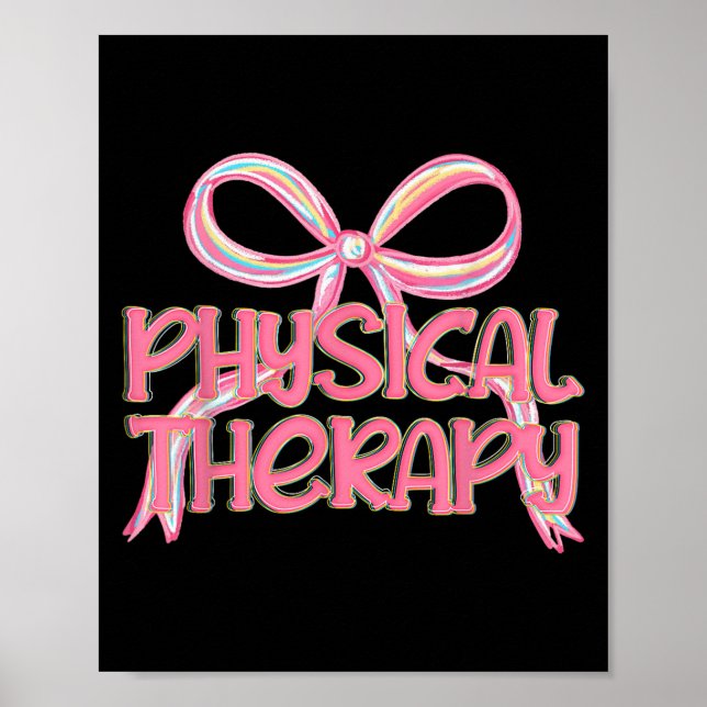 Fysisk terapi Aesthetic Rosa Coquette Bow Y2k P Poster (Framsidan)