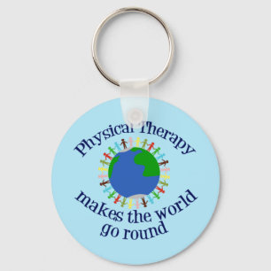 Fysisk terapi gör World Go Round Nyckelring