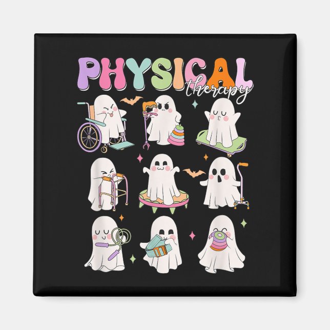 Fysisk terapi Halloween Boo Ghost Spooky Season Magnet (Framsidan)