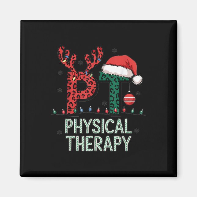 Fysisk terapi jultomten Hat Pt Therapist Magnet (Framsidan)
