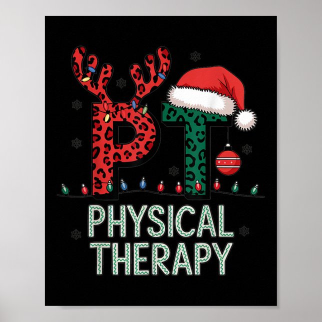 Fysisk terapi jultomten Hat Pt Therapist Poster (Framsidan)