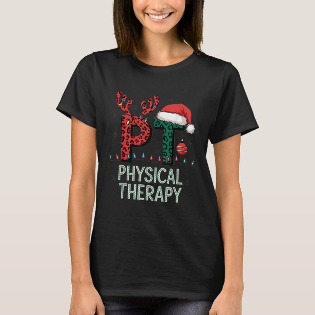 Fysisk terapi jultomten Hat Pt Therapist T Shirt (Framsida)