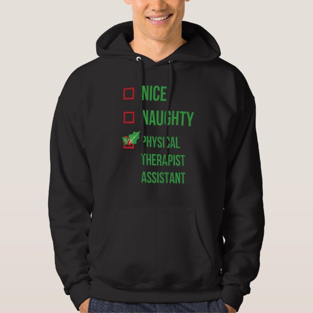 Fysisk terapiassistent Funny Pajama Christma Hoodie (Framsida)
