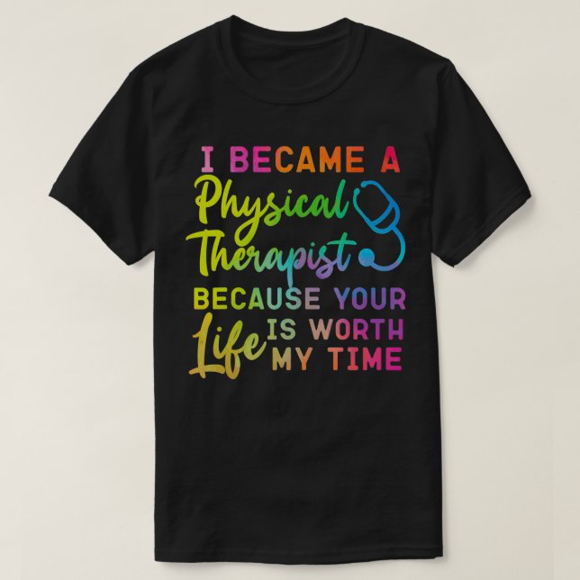 Fysisk terapiassistent med vattenfärg  t shirt (Design framsida)