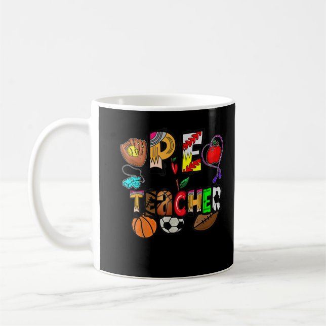 Fysisk utbildning Pe Teacher Phys Ed Funny Tillbak Kaffemugg (Vänster)