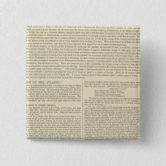 Fysiskt diagram över Atlanten Knapp (Framsida)