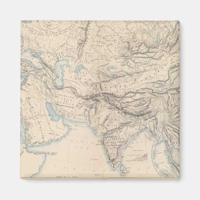 Fysiskt Europa och Asien Magnet (Framsidan)