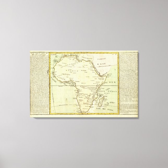 Fysiskt karta i Afrika Canvastryck (Framsida)