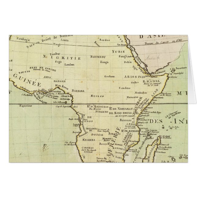 Fysiskt karta i Afrika Hälsningskort (Framsidan Horizontal)