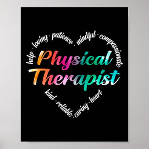 Fysiskt terapeutiskt hjärta Ord molnvatten Poster