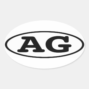 FYUR Aargau Canton "AG" Förkortning Ovalt Klistermärke