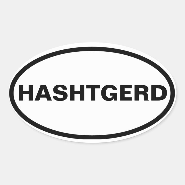 FYUR Hashtgerd Ovalt Klistermärke (Framsida)